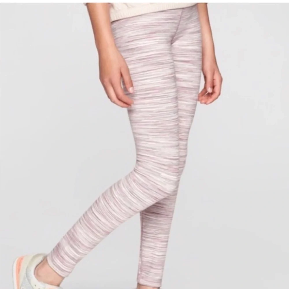 Athleta Girl Spacedye Chit Chat Tight Leggings pink Pocket Logo Leggings 8/10